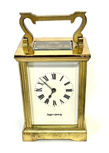 Brass carriage mantel - carriage, clock